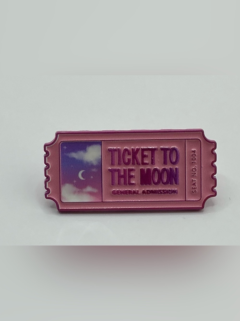 ENAMEL LAPEL PIN PINK TUCKET TO THE MOON